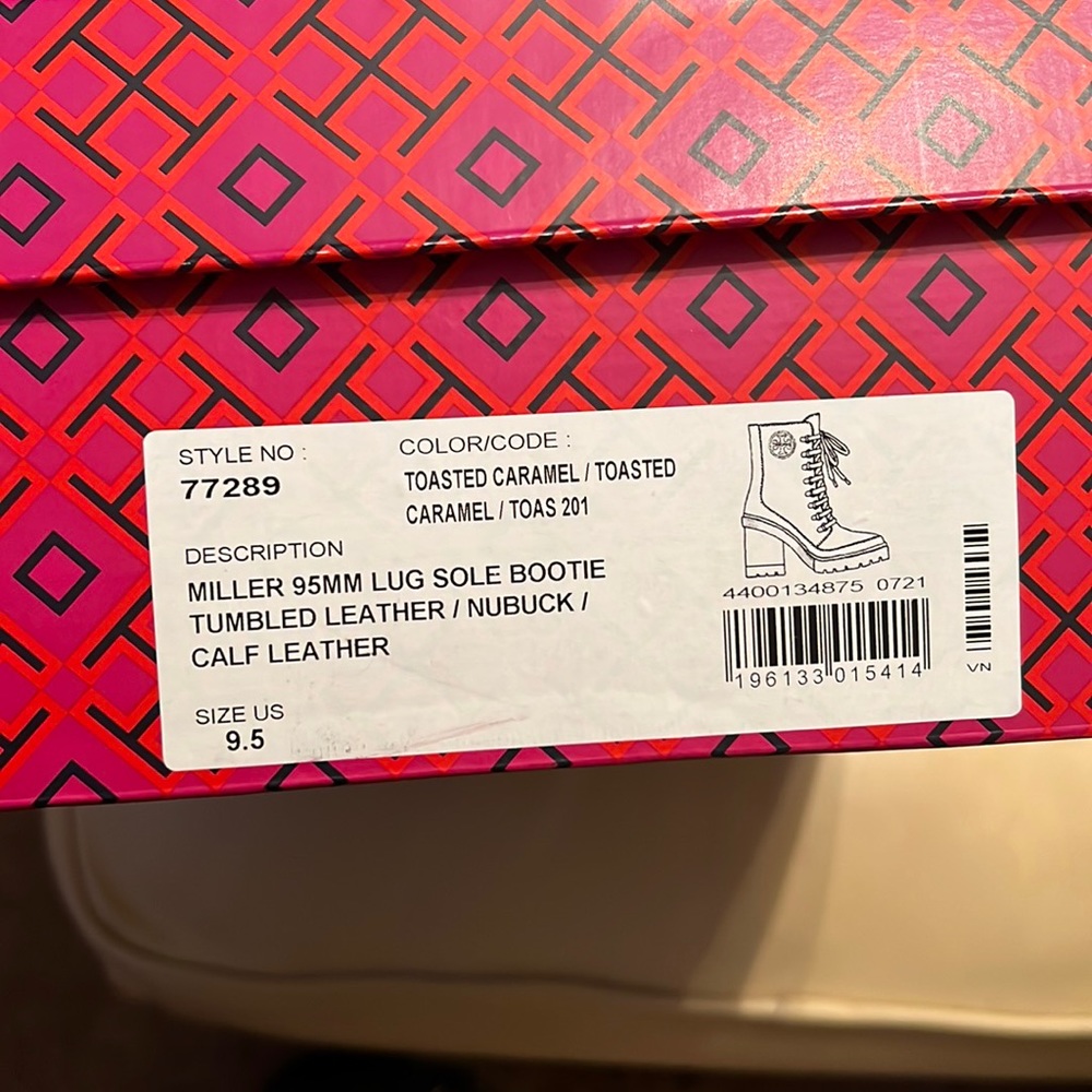 Tory Burch never worn Miller 95MM  Lug Sole Bootie